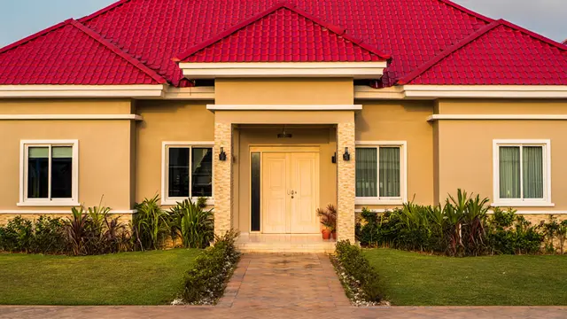 Warna Cat Rumah yang Cocok untuk Atap Merah (AI)