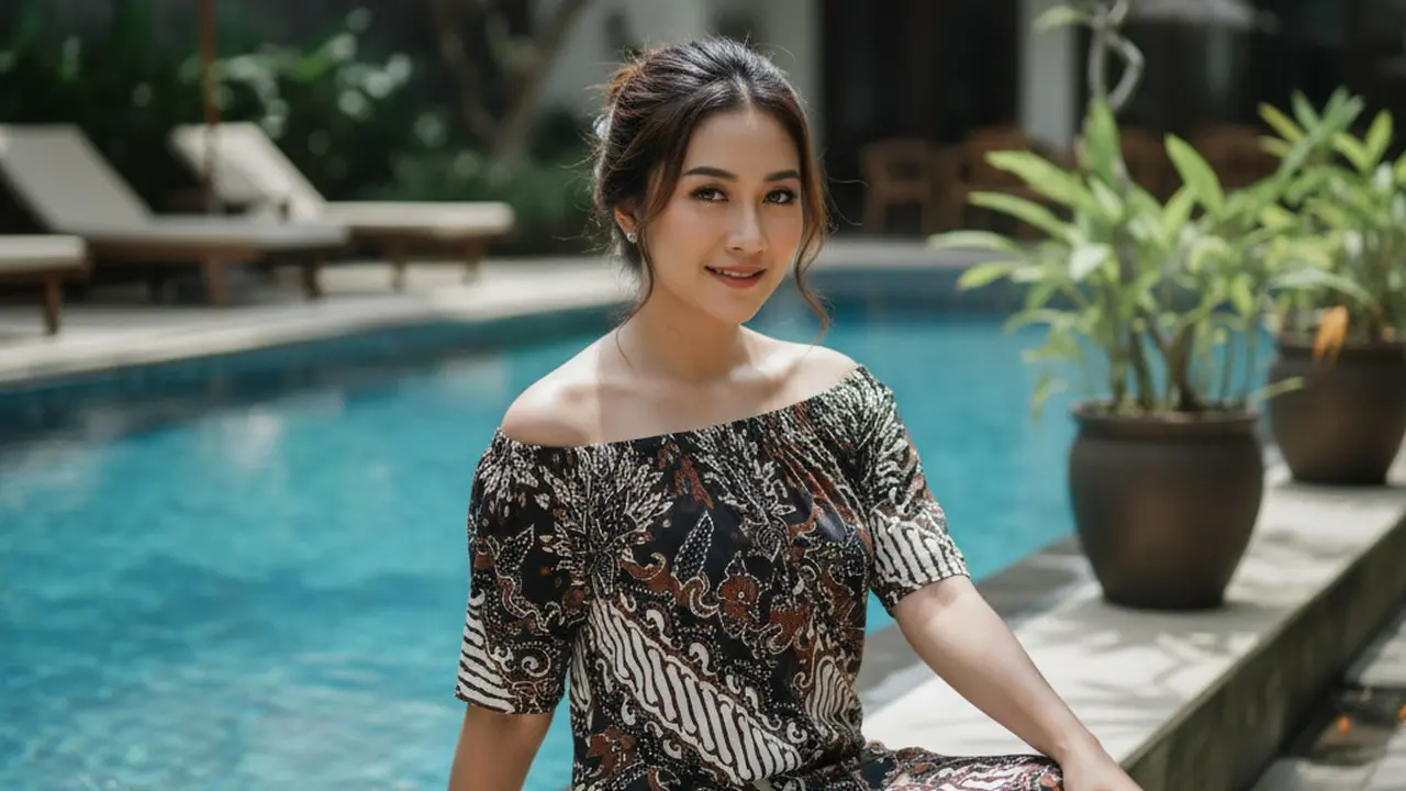 Model Dress Batik Wanita Simple Elegan