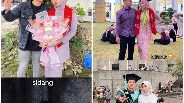 Momen Pasangan Saling Dampingi di Masa Perjalanan Kuliah, Jadi Support System