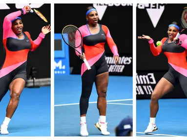 Kumpulan foto-foto dari petenis asal Amerika Serikat, Serena Williams dengan kostumnya yang nyentrik. (Foto: AFP)