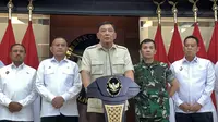 Menteri Pertahanan (Menhan) RI sekaligus Menko Polkam Ad Interim Sjafrie Sjamsoeddin (Liputan6.com/Winda Nelfira)