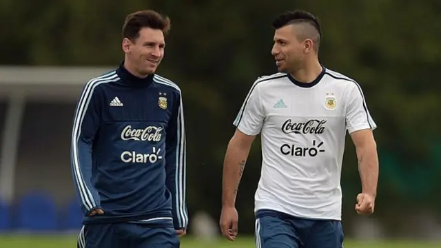 Lionel Messi dan Sergio Aguero
