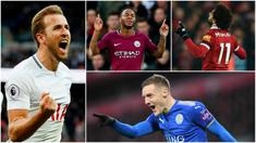 Berikut ini top scorer sementara Premier League musim 2017/2018 hingga pekan ke-25. Harry Kane masih teratas dengan torehan 21 gol. (Kolase foto-foto AP dan AFP)