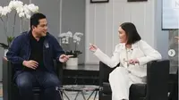 Menteri BUMN Erick Thohir berbincang dengan Agnez Monica. instagram @agnezmo