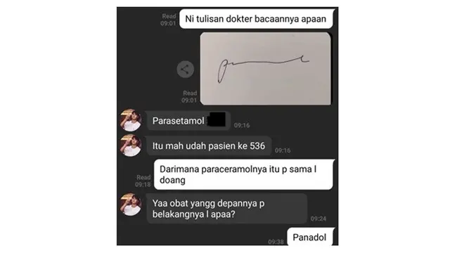 Tulisan dokter (Sumber: Twitter/ @icauliaa)