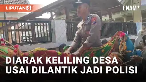 VIDEO: Jadi Satu-satunya yang Lolos Polisi, Pemuda di Sumenep Diarak Keliling Desa
