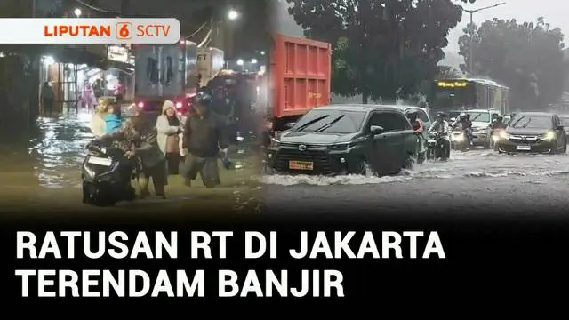 VIDEO: Banjir Rendam Jalan Kapuk Muara Raya Jakut, Puluhan Motor Mogok