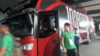 Gavin Kwan Adsit saat tiba di Stadion Patriot Candrabhaga, Bekasi, untuk menjalani laga perdana penyisihan Grup A Asian Games 2018 melawan Chinese Taipei, Minggu (12/8/2018). (Bola.net/Fitri Apriani)