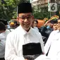 Kedatangan Anies Baswedan di DPW PKB Jakarta untuk mengikuti acara Tasyakuran Harlah PKB ke-26. (Liputan6.com/Angga Yuniar)