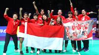 Tim bulutangkis putri Indonesia di Uber Cup 2024. (Bola.com/Dok.PBSI).