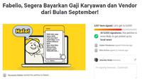 Karyawan Tuntut Fabelio Bayar Gaji Lewat Petisi Online