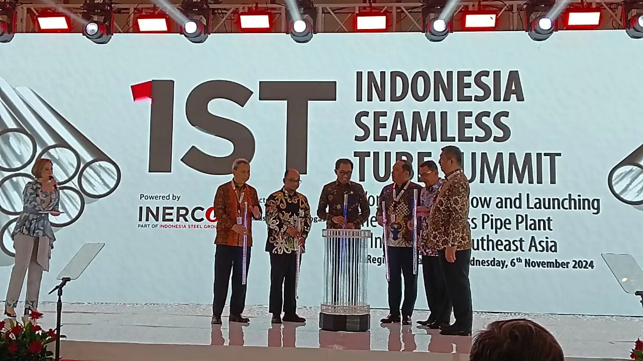 Peresmian pembangunan pabrik pipa baja seamless terbesar di Asia Tenggara oleh PT Artas Energi Petrogas dan Inerco Global International (AEP-IGI). (Ayu/Liputan6.com)