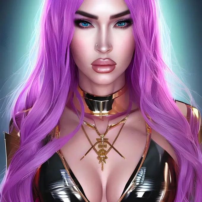 Megan Fox menggunakan Lensa AI