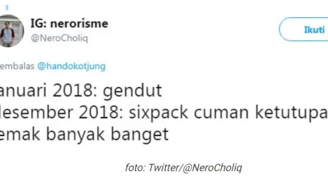 6 Cuitan Lucu Ringkasan 2018, Bikin Senyum Kecut