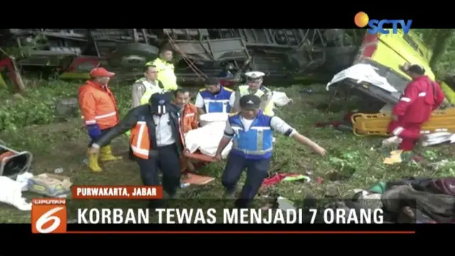 Korban Tewas Bus Bima Suci Kecelakaan di Tol Cipularang Bertambah