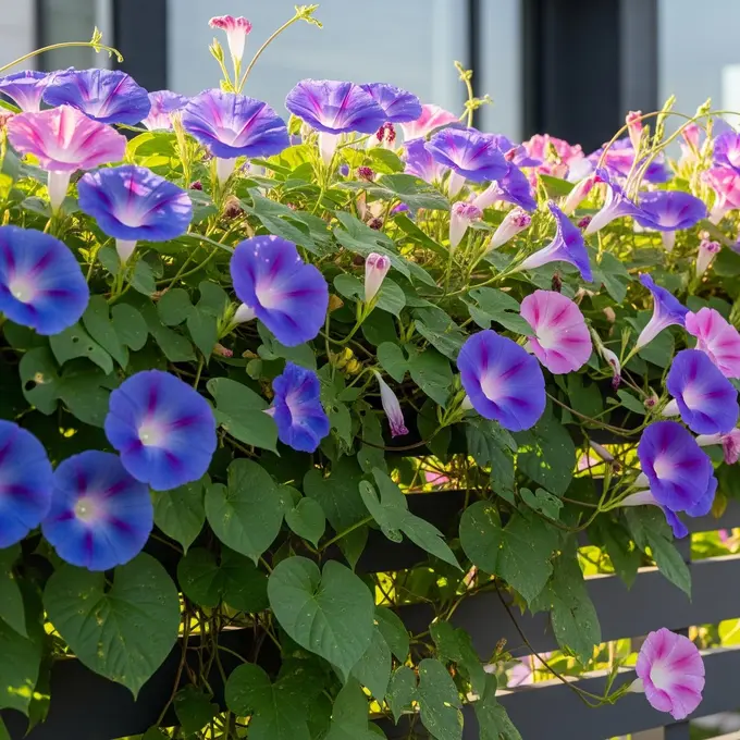 Pagar Rumah Minimalis dengan Tanaman Berbunga (Gemini AI)