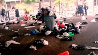 Sampah menumpuk di Istiqlal