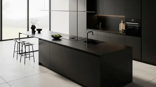 Model Dapur Minimalis Granit Hitam/Ilustrasi Gemini AI