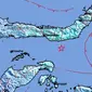 Gempa Magnitudo 5,6 mengguncang wilayah barat daya Bolaang Uki, Bolaang Mongondow Selatan, Sulut, Rabu (22/5/2024). (Liputan6.com/ Dok BMKG)