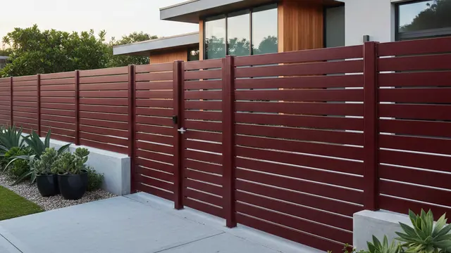 pagar rumah Merah Burgundy