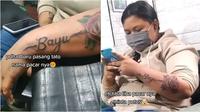 Sudah bikin tato nama pacarnya di tangan, wanita ini malah diputusin. (Sumber: TikTok/@roniawanpradanaa)