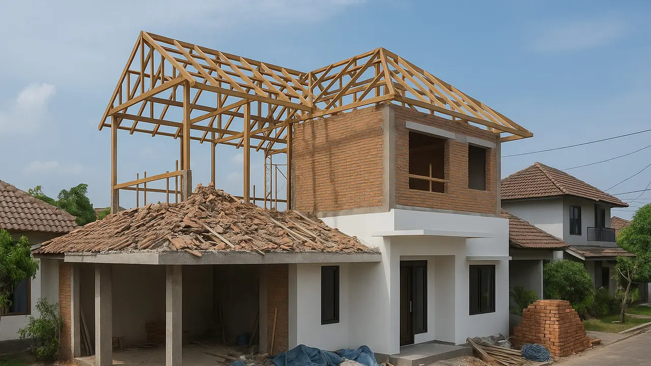 Model Renovasi Rumah 1 Lantai Jadi 2 Lantai/Ilustrasi gambar oleh AI