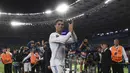 Capaian tersebut mengalahkan rekor milik Lionel Messi yang sudah lama bertahan. Messi tarpaut satu kali dari capaian rekor milik Ronaldo. (AFP/Paul Ellis)