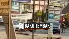 Baku tembak antara polisi dan pelaku kejahatan terjadi di Lampung tengah, minggu (4/8). Penjahat berhasil kabur, dan polisi masih melakukan pengejaran.