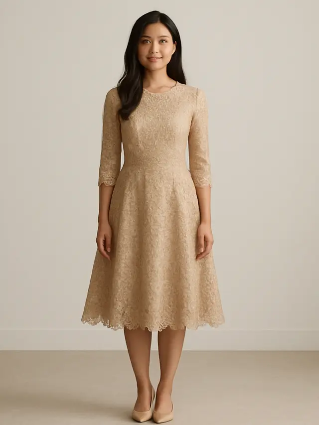 Model Dress Brokat Minimalis Tanpa Payet