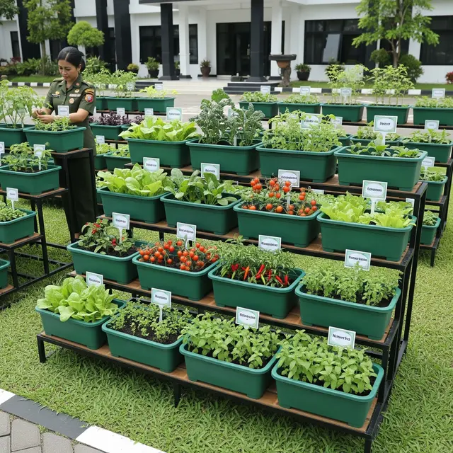 Kebun Sayur untuk Ibu Persit di Komplek TNI (Gemini AI)