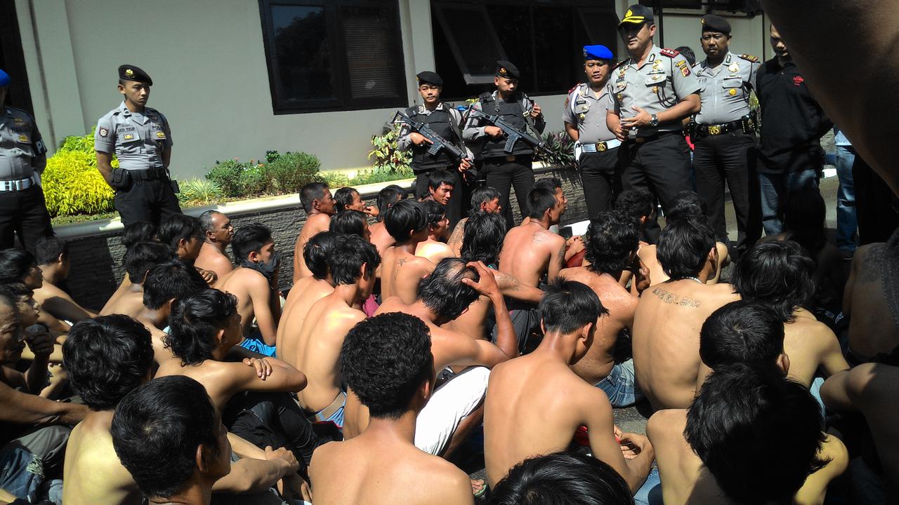 preman bogor terjaring razia