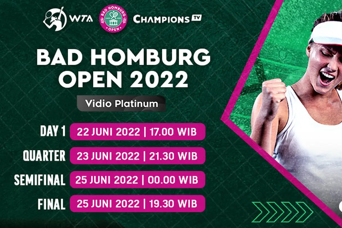 Link Live Streaming WTA 250 Bad Homburg Open 2022 di Vidio, 22-25 Juni 2022