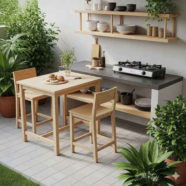 Inspirasi Desain Dapur Kecil Outdoor. Gemini
