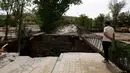 Beberapa jalur metro ditutup di Madrid pada Senin pagi karena banjir yang disebabkan oleh hujan deras semalaman. (Oscar DEL POZO CAÑAS / AFP)