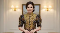 9 Model Dress Batik Lengan Puff Brokat Elegan, Style Ibu Muda di 2025