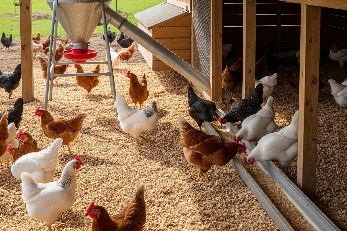 Kandang Ayam dengan Sistem Pakan Otomatis (Gemini AI)