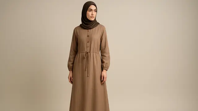 12 Model Busana Muslimah 1 Warna yang Ngetren di 2025, Tampilan Simpel tapi Elegan