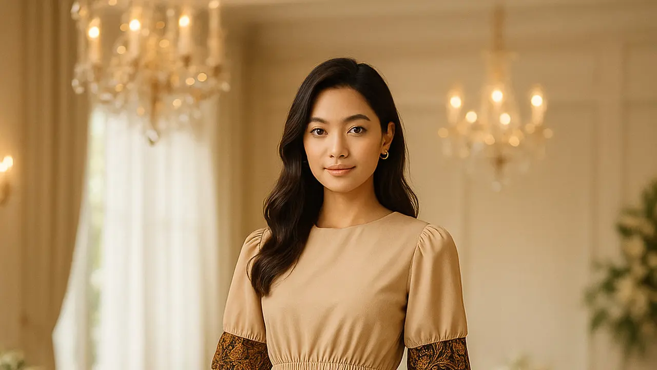 Model rok batik kombinasi kain polos