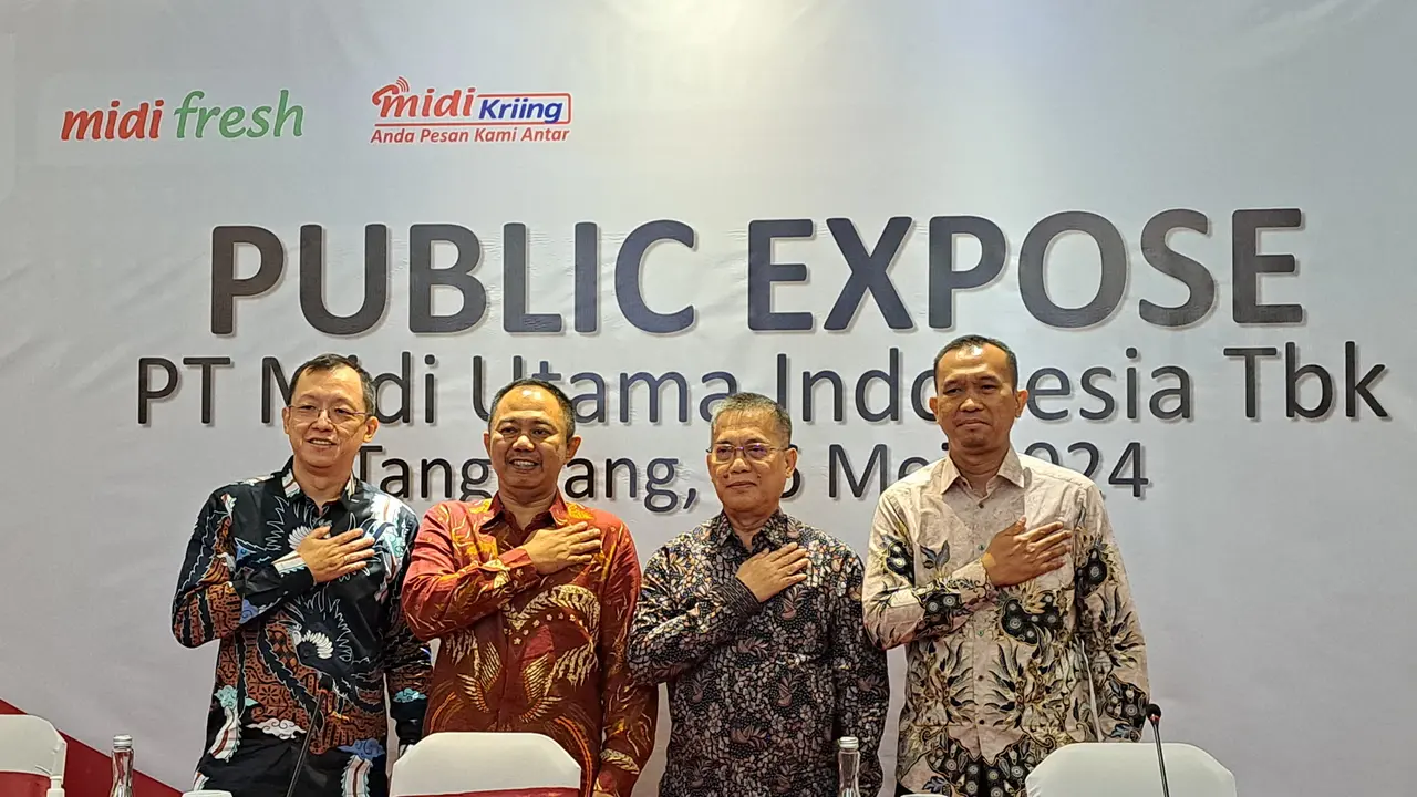 Paparan publik PT Midi Utama Indonesia Tbk (MIDI) atau Alfamidi, Kamis (16/5/2024). (Foto: Liputan6.com/Pramita T)