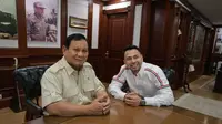 Artis sekaligus Pengusaha Raffi Ahmad mengunjungi kantor Menteri Pertahanan Prabowo Subianto di Jalan Medan Merdeka Barat, Gambir, Jakarta Pusat, Senin (31/7/2023). (Dok. Istimewa)
