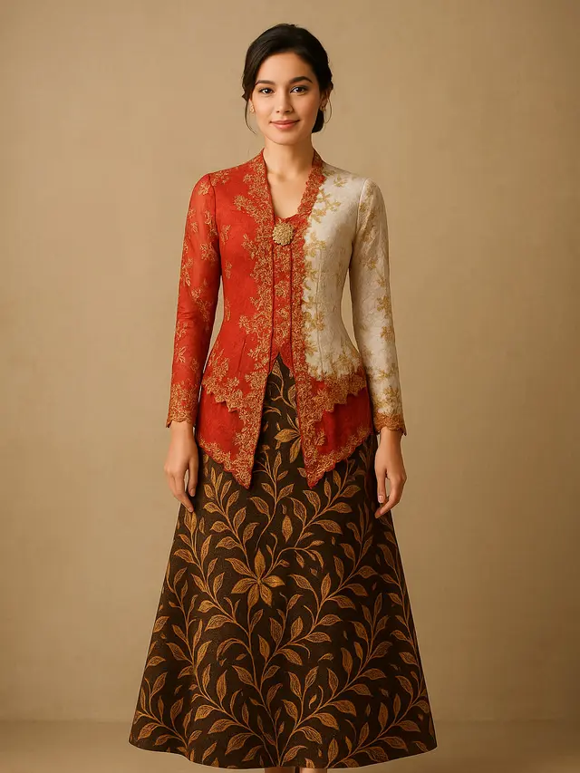 Dress Kebaya Rok Batik A-Line Tema Hari Kemerdekaan