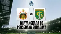 Ilustrasi Bhayangkara FC Vs Persebaya Surabaya. (Bola.com/AI)
