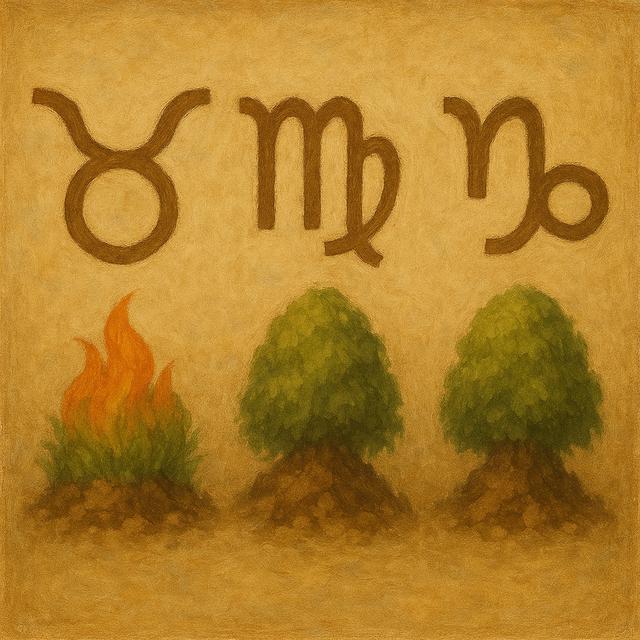 Earth Signs: Taurus, Virgo, Capricorn