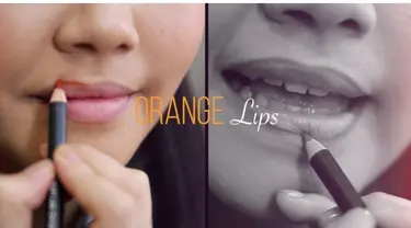 Buat cerah akhir pekan Anda dengan pulasan segar lipstik oranye.