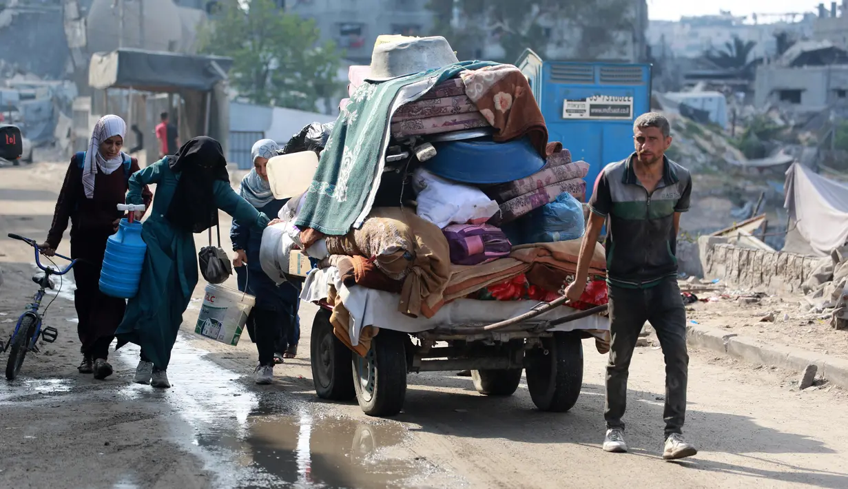 Dikabarkan, militer Israel mulai mengirimkan perintah panggilan kepada 60.000 prajurit cadangan setelah Menteri Pertahanan Katz menyetujui rencana untuk menduduki kota tersebut. (Bashar TALEB/AFP)
