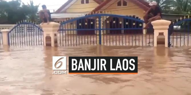 VIDEO: Banjir Setinggi Pagar Rumah Tewaskan 14 Orang di Laos