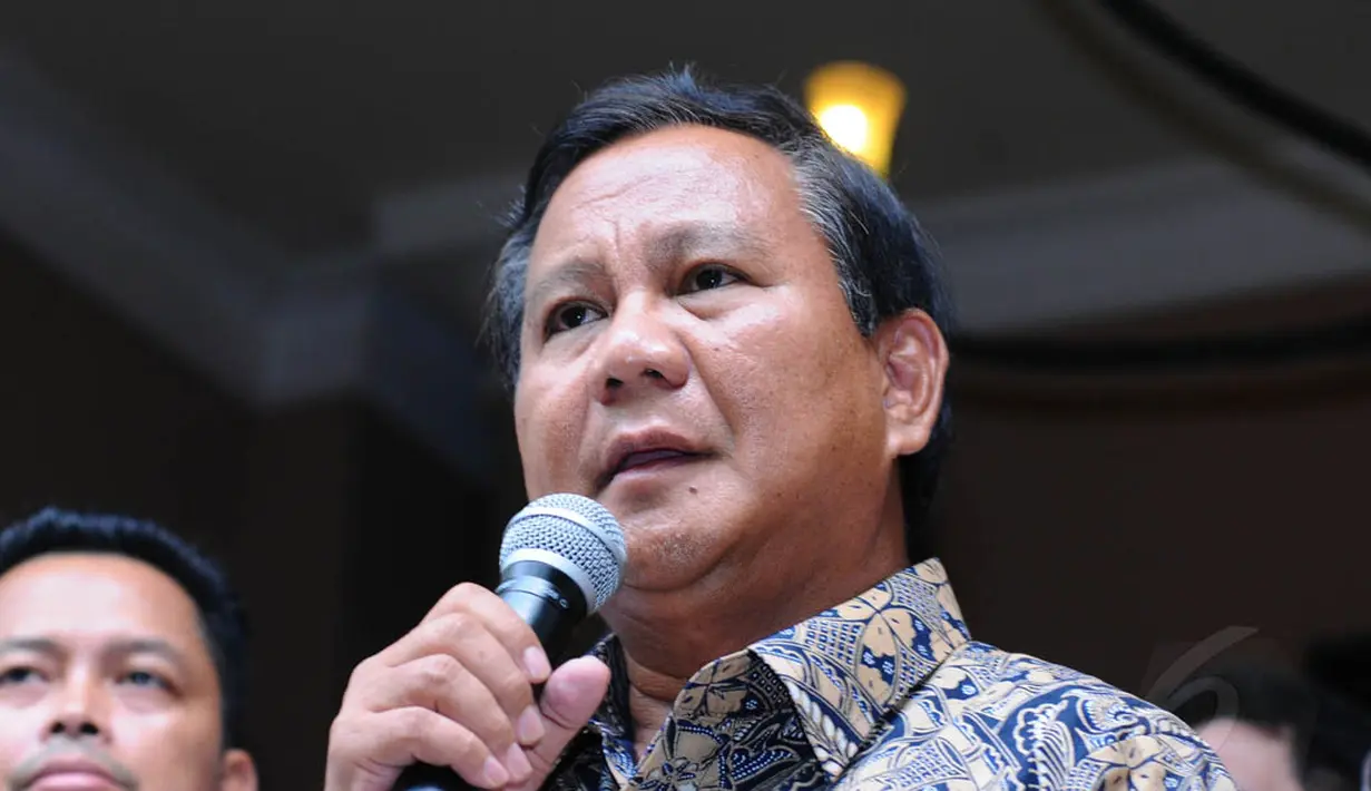 Prabowo mengatakan pembicaraan empat mata dengan Ical,  Selasa (29/4/14), berlangsung secara hangat, terbuka, dan dari hati ke hati. (Liputan6.com/Andrian M. Tunay)