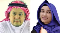 Feby Febiola menunggah foto berhijb dan Franky Sihombing pakai gamis putih (Dok.Instagram/@febyfebiola_/https://www.instagram.com/p/BwoRh75Ack2/Komarudin)