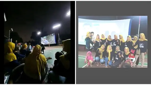 Viral Ibu-ibu Kompak Pakai Baju Senada saat Nobar Sinetron, Sempat Video Call dengan Pemain
