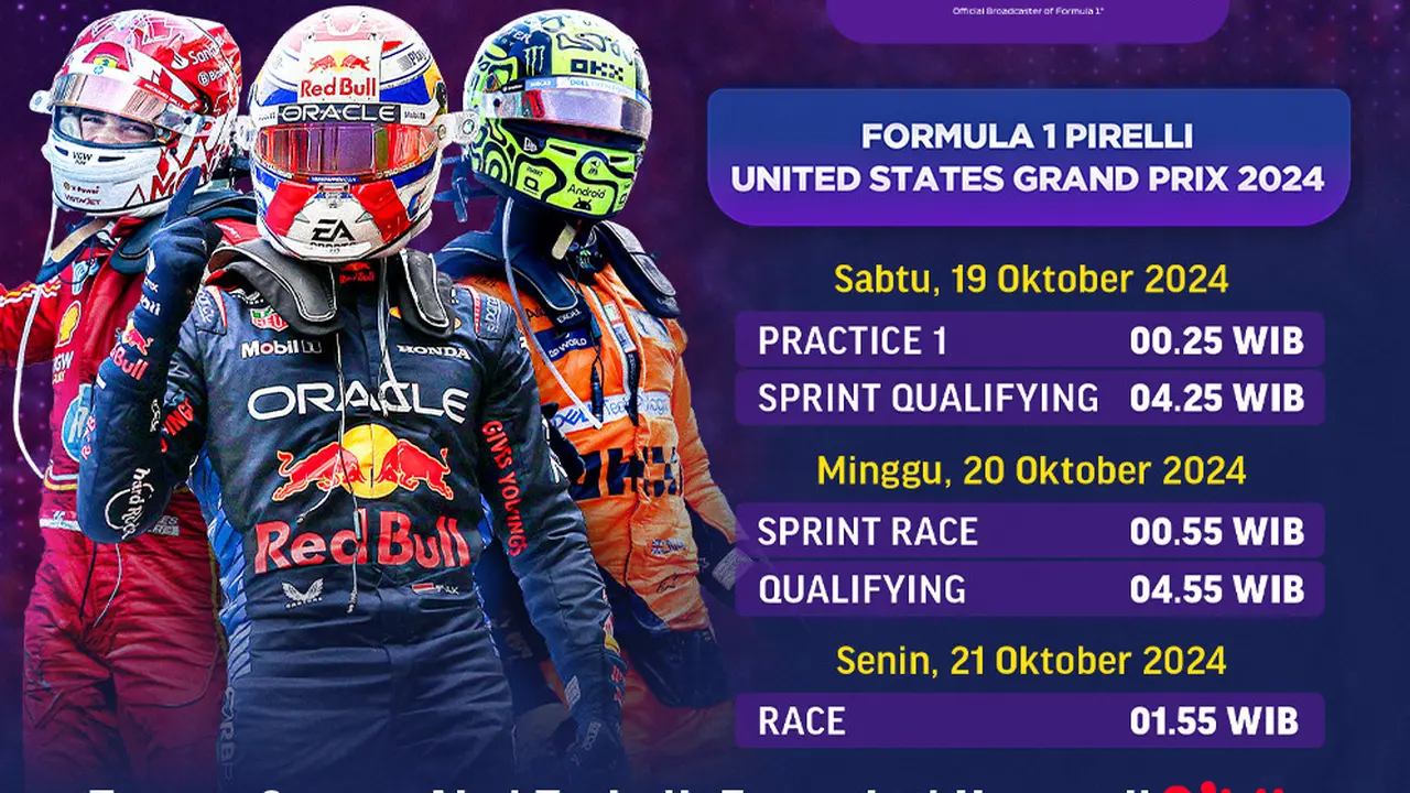 Jadwal Balap Formula 1 Pirelli United States Grand Prix 2024 di Viidio